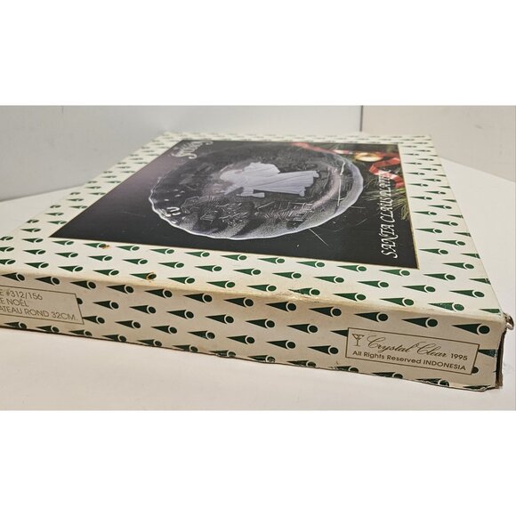 Vintage Crystal Clear Studios Style #312/156 Santa Claus 13 inch Glass Platter - Picture 2 of 8